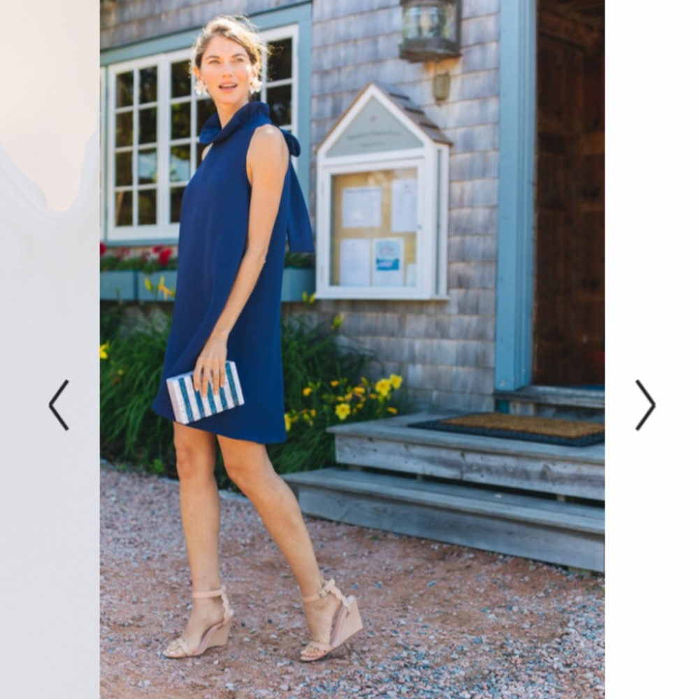 Navy Blue Do+Be Swing Dress with Bow Back